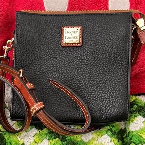 Dooney & Bourke Crossbody Bag Black and Brown Pebbled Leather